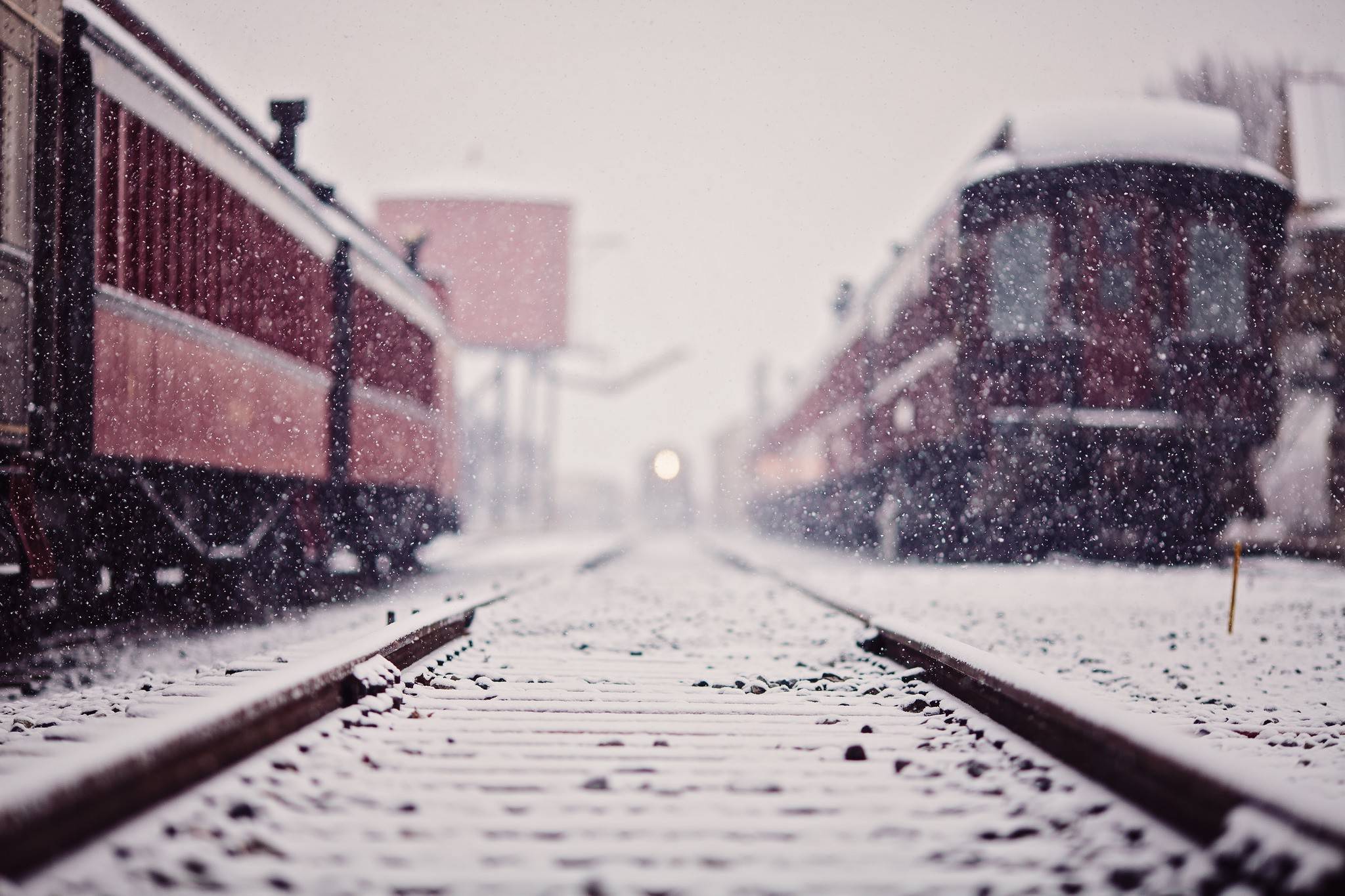 Жп влак през зимата